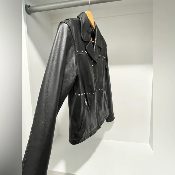 Vintage Harley Davidson Black Leather Studded  Motorcycle Riding Jacket XS 90s - Picture 3 of 11